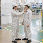 保護具の着用確認を守るための声かけとしてやさしく伝える職場改善の場