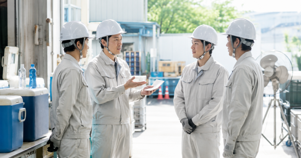暑い場所で作業前に連絡先と手順を確認し暑さを言いやすくする職場改善